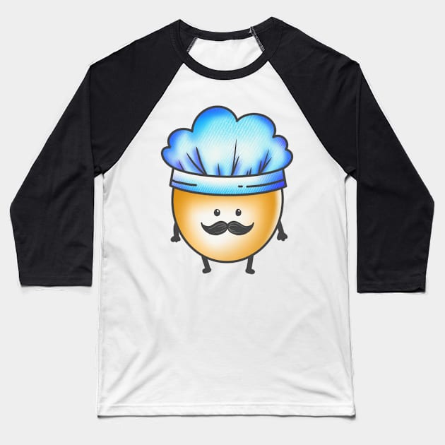 Cute egg chef cartoon Baseball T-Shirt by Josh Diaz Villegas